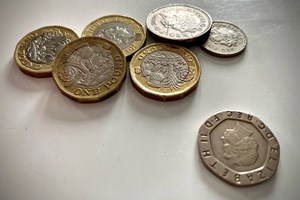 Coins on a table