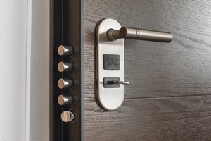 Secure door with internal modern bolts