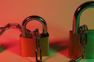 Two chained padlocks!